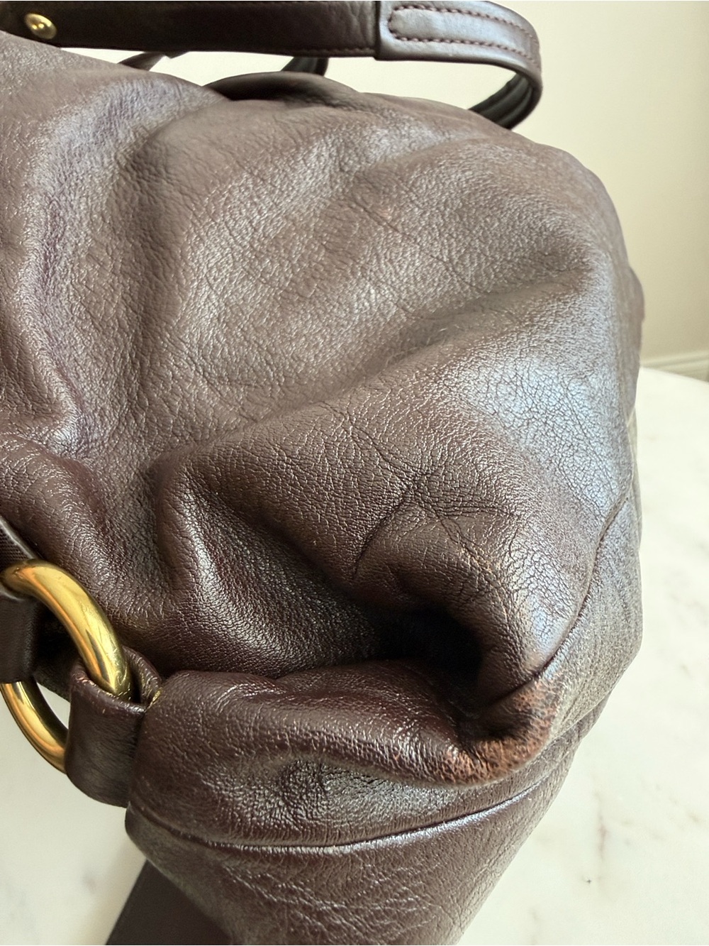 Coach Ashley Chocolate Brown Leather Shoulder Tote with Gold Hardware - Picture 5 of 15